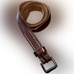Allsaints Thin Brown Leather Belt - Large